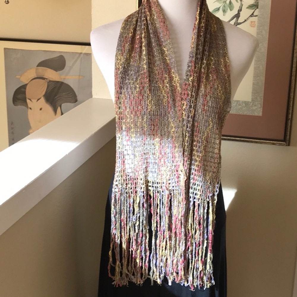 Lovely Colors Crochet Scarf with Fringe